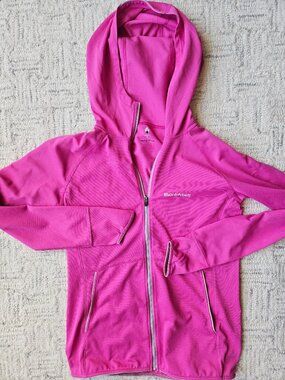 Montbell lightweight pink zip up hoodie hiking running jacket women's S